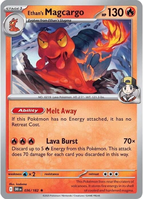 Destined Rivals Ethan's Holo Magcargo #36/182